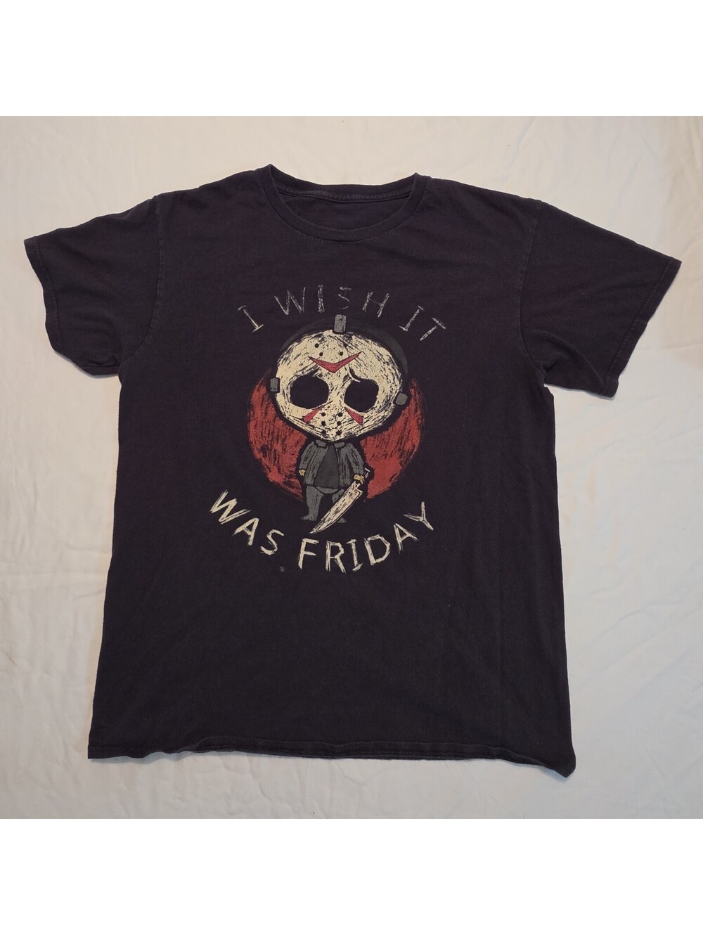 Friday the 13th Jason Voorhees I Wish It Was Friday T Shirt Medium Horror Tee